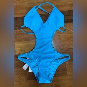 PILYQ Mono- kini aqua blue swimsuit from Barcelona NWT size 10
